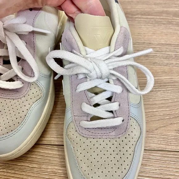 Veja V-10 Suede Multicolor Natural Babe Sneakers 6 - Picture 7 of 10